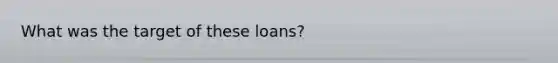 What was the target of these loans?