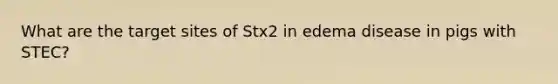 What are the target sites of Stx2 in edema disease in pigs with STEC?