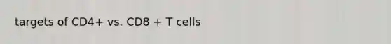 targets of CD4+ vs. CD8 + T cells