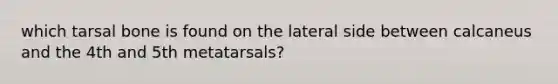 which tarsal bone is found on the lateral side between calcaneus and the 4th and 5th metatarsals?