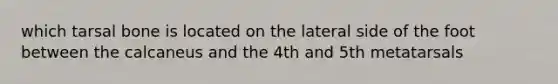 which tarsal bone is located on the lateral side of the foot between the calcaneus and the 4th and 5th metatarsals