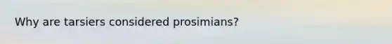 Why are tarsiers considered prosimians?