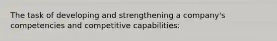 The task of developing and strengthening a company's competencies and competitive capabilities: