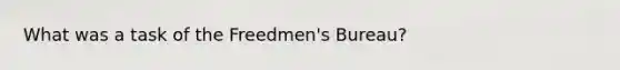 What was a task of the Freedmen's Bureau?