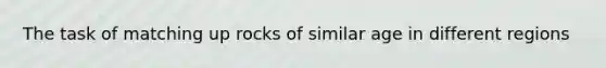 The task of matching up rocks of similar age in different regions
