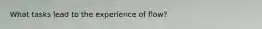 What tasks lead to the experience of flow?