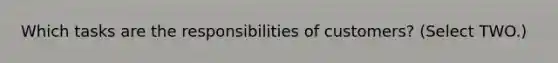 Which tasks are the responsibilities of customers? (Select TWO.)