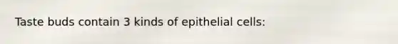 Taste buds contain 3 kinds of epithelial cells: