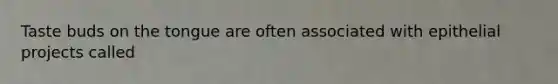 Taste buds on the tongue are often associated with epithelial projects called
