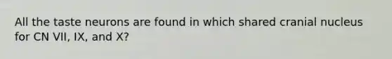 All the taste neurons are found in which shared cranial nucleus for CN VII, IX, and X?