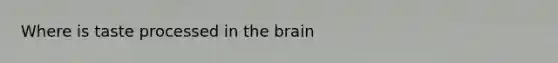 Where is taste processed in the brain