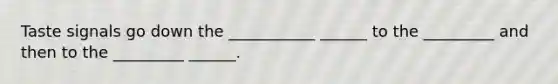 Taste signals go down the ___________ ______ to the _________ and then to the _________ ______.