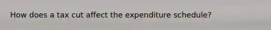 How does a tax cut affect the expenditure schedule?