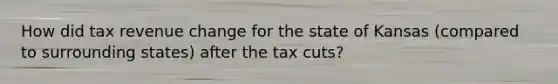 How did tax revenue change for the state of Kansas (compared to surrounding states) after the tax cuts?