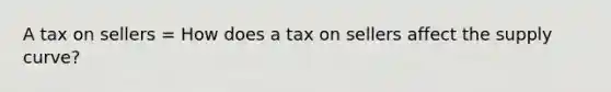 A tax on sellers = How does a tax on sellers affect the supply curve?