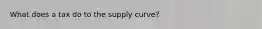 What does a tax do to the supply curve?