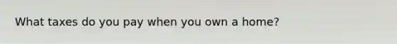 What taxes do you pay when you own a home?