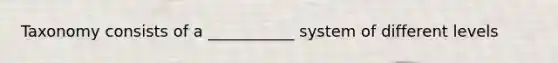 Taxonomy consists of a ___________ system of different levels