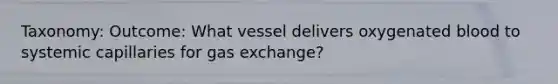 Taxonomy: Outcome: What vessel delivers oxygenated blood to systemic capillaries for gas exchange?