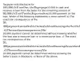 Taxpayer sells Blackacre for 100,000. In Year One, the Buyer pays10,000 in cash and receives a loan from the Seller for the remaining amount of 90,000. In Year Two the Buyer makes a20,000 payment on the loan. Which of the following statements is most correct? a) The exact tax consequences of the 20,000 payment cannot be determined without knowing whether the loan was secured by a mortgage on Blackacre. b) The exact tax consequences of the20,000 payment cannot be determined without knowing whether the loan was a recourse loan or a nonrecourse loan. c) The exact tax consequences of the 20,000 payment cannot be determined without knowing the outstanding principal amount of the loan at the time of the payment. d) The exact tax consequences of the20,000 payment cannot be determined without knowing the Seller's basis in Blackacre. e) None of the above.