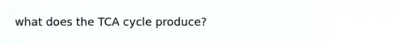 what does the TCA cycle produce?