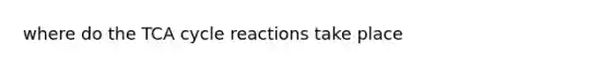 where do the TCA cycle reactions take place