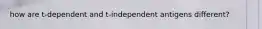 how are t-dependent and t-independent antigens different?