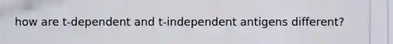 how are t-dependent and t-independent antigens different?