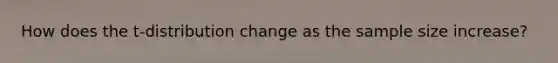 How does the t-distribution change as the sample size increase?
