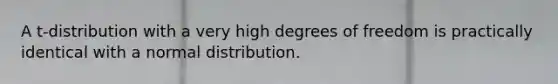 A t-distribution with a very high degrees of freedom is practically identical with a normal distribution.