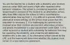 You are the teacher for a student with a disability who receives services under IDEA and starts a fight after repeated other behavior violations. The school is considering expulsion, which would result in removal of the student to an alternative school. Why does IDEA require the school to hold a manifestation determination hearing first? 1. It is difficult to provide FAPE in an alternative school setting, so the school must prove that this expulsion is necessary. 2. It is challenging for parents to be involved once their children are placed in alternative schools, and parent involvement is a key requirement under IDEA. 3. It is unfair to punish a student with a disability for behavior that may be caused by the disability, and a hearing will determine whether this is the case. 4. An alternative school cannot be the LRE, and the hearing will determine whether the student must remain in a less restrictive placement.