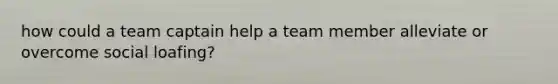 how could a team captain help a team member alleviate or overcome social loafing?