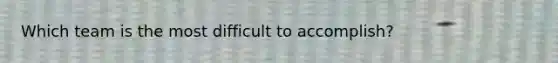 Which team is the most difficult to accomplish?