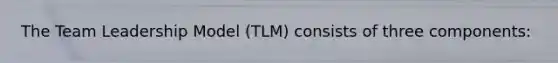 The Team Leadership Model (TLM) consists of three components: