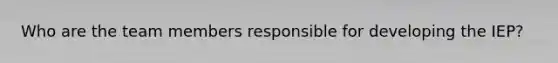 Who are the team members responsible for developing the IEP?