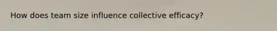 How does team size influence collective efficacy?