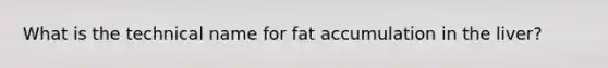 What is the technical name for fat accumulation in the liver?