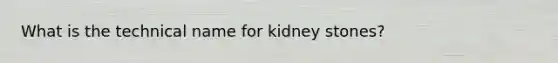 What is the technical name for kidney stones?