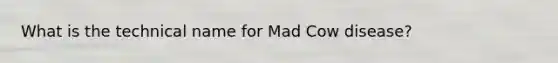 What is the technical name for Mad Cow disease?