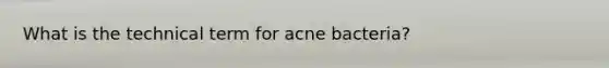 What is the technical term for acne bacteria?