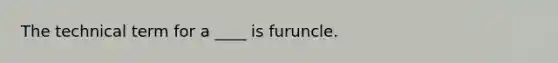 The technical term for a ____ is furuncle.