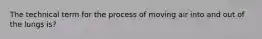 The technical term for the process of moving air into and out of the lungs is?