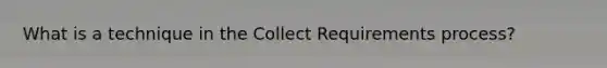 What is a technique in the Collect Requirements process?