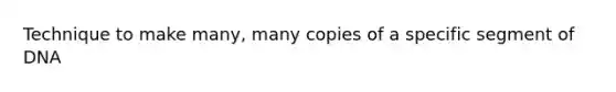 Technique to make many, many copies of a specific segment of DNA