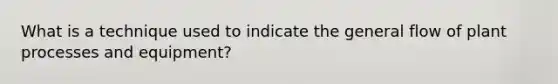What is a technique used to indicate the general flow of plant processes and equipment?