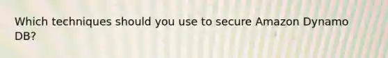 Which techniques should you use to secure Amazon Dynamo DB?