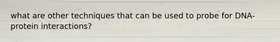 what are other techniques that can be used to probe for DNA-protein interactions?