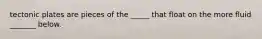 tectonic plates are pieces of the _____ that float on the more fluid _______ below.