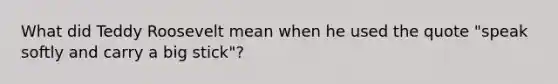 What did Teddy Roosevelt mean when he used the quote "speak softly and carry a big stick"?