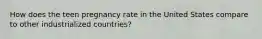 How does the teen pregnancy rate in the United States compare to other industrialized countries?